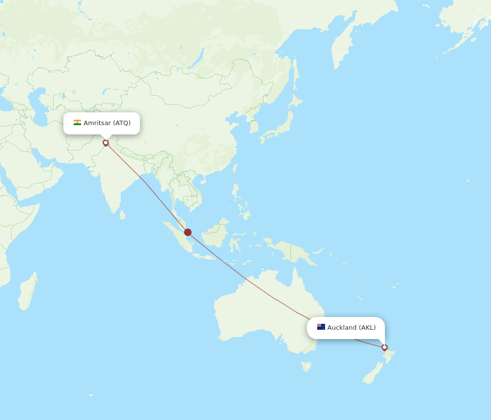 ATQ-AKL flight routes