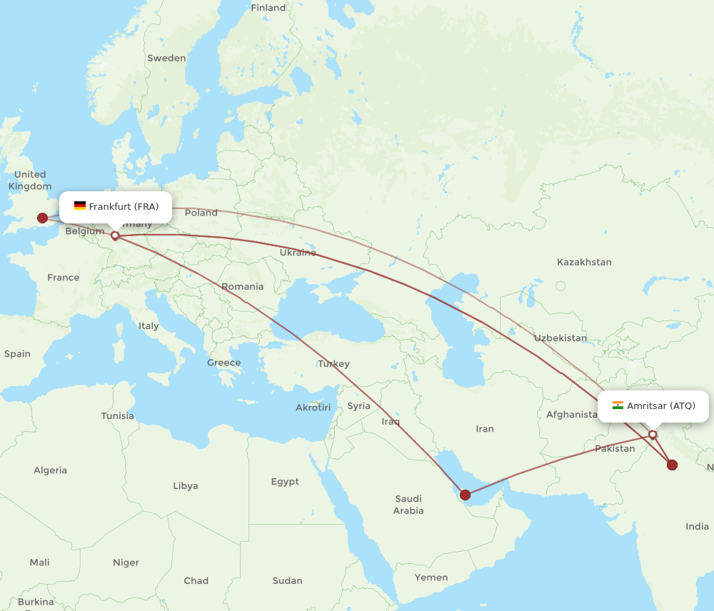 ATQ-FRA flight routes