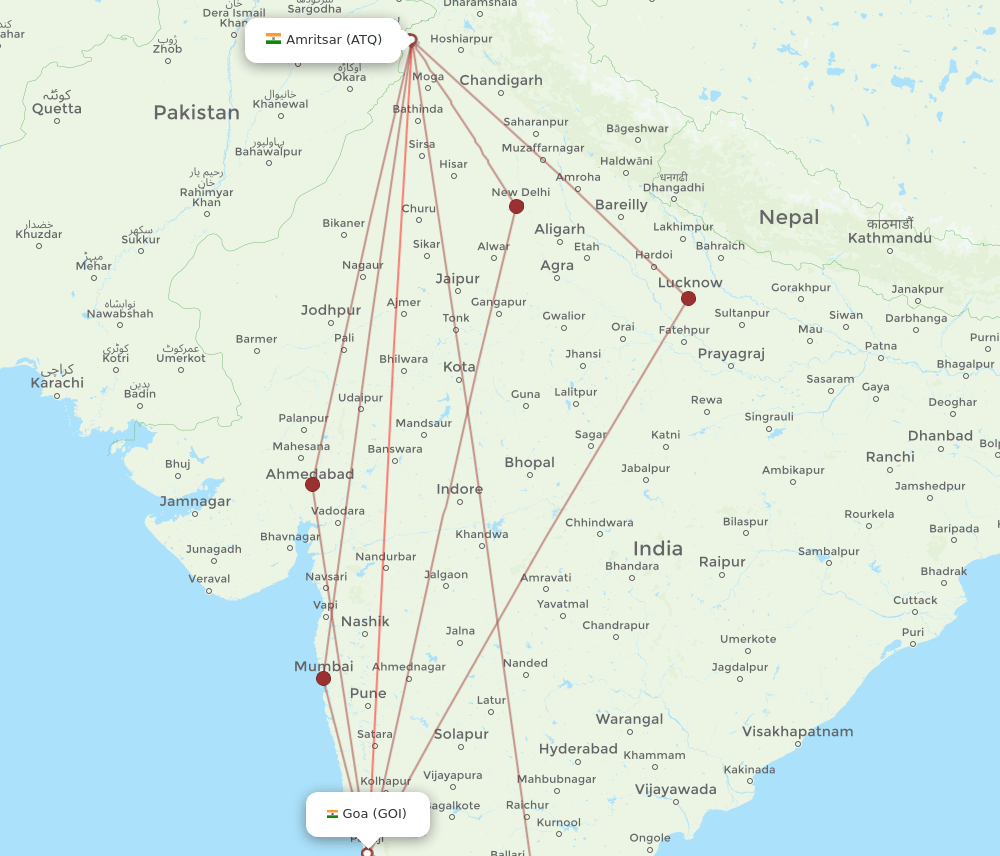 ATQ-GOI flight routes