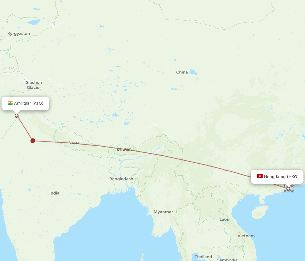 ATQ-HKG flight routes