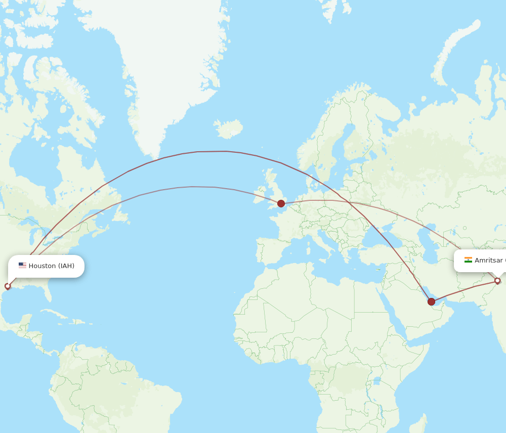 ATQ-IAH flight routes