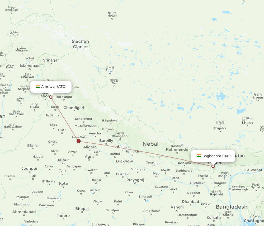 ATQ-IXB flight routes