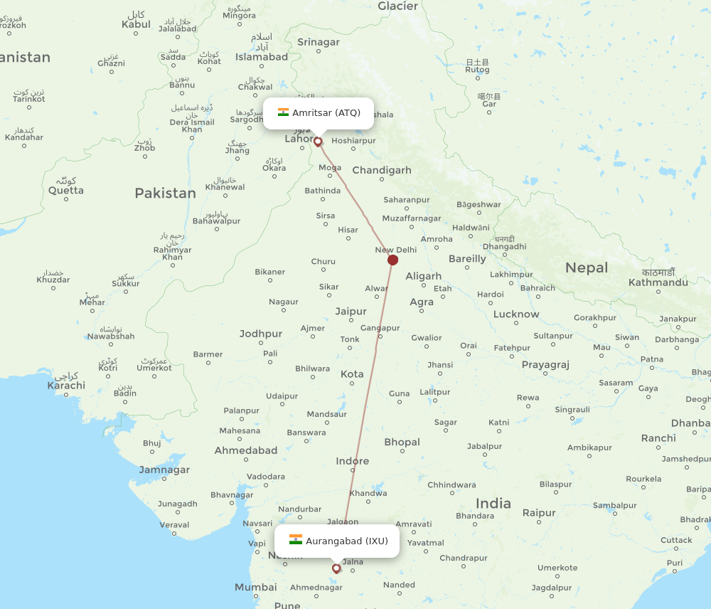 ATQ-IXU flight routes