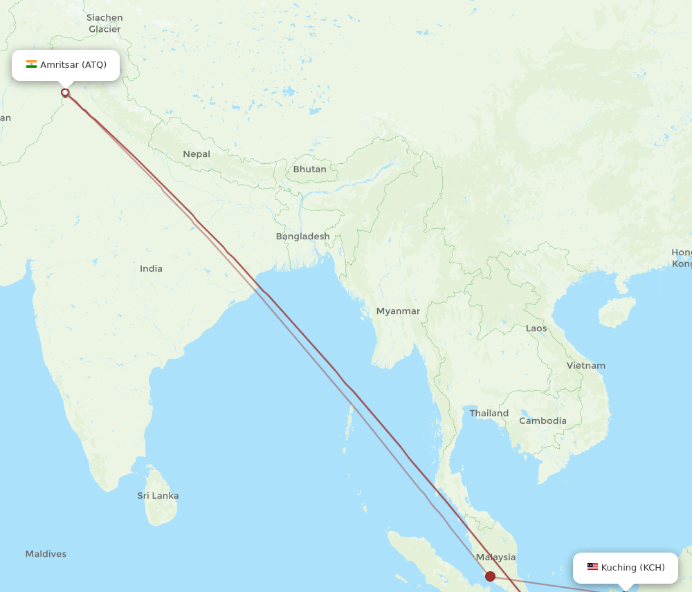 ATQ-KCH flight routes