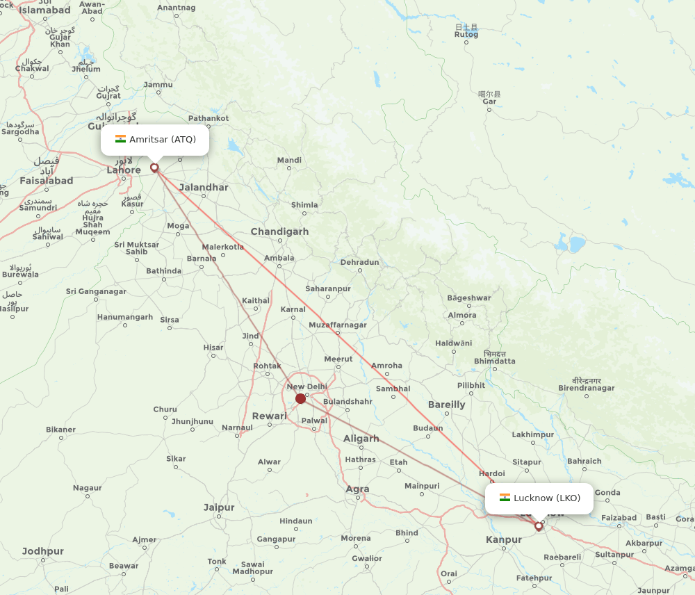 ATQ-LKO flight routes