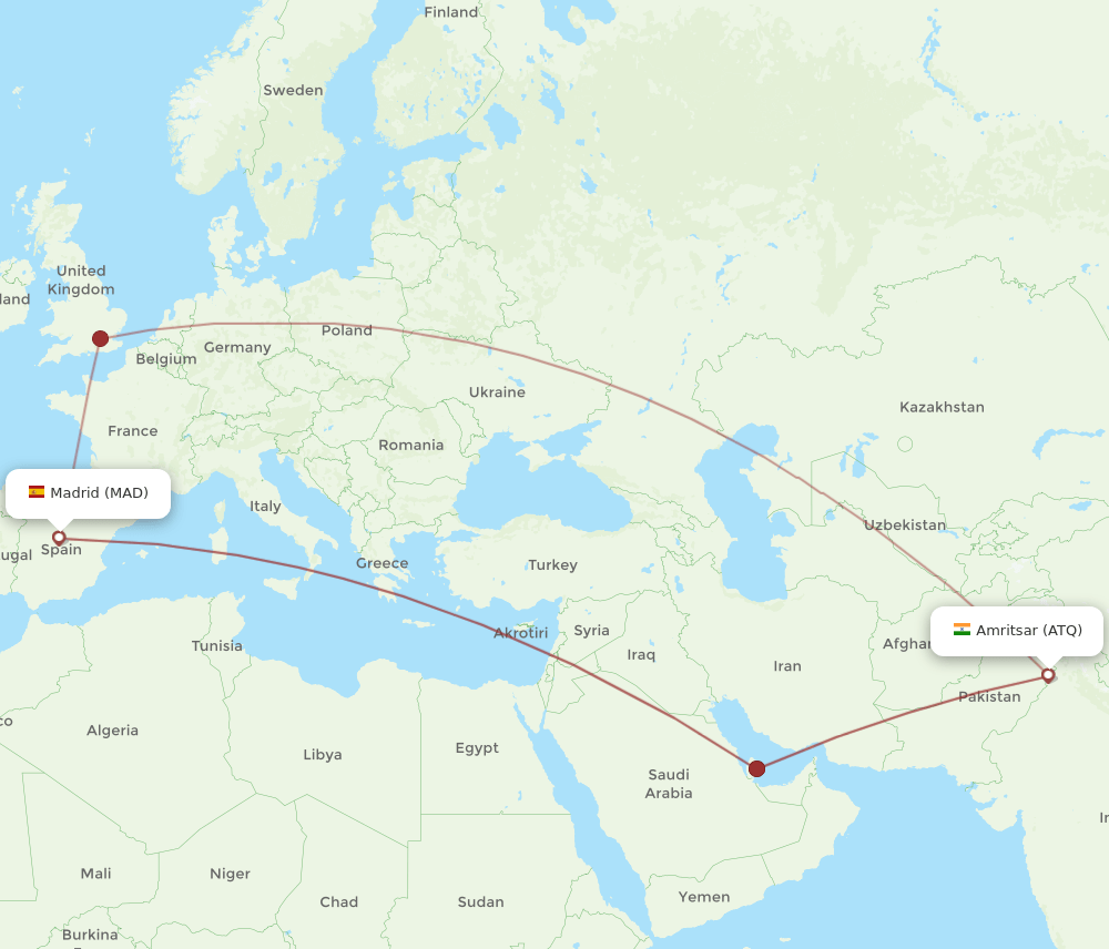 ATQ-MAD flight routes