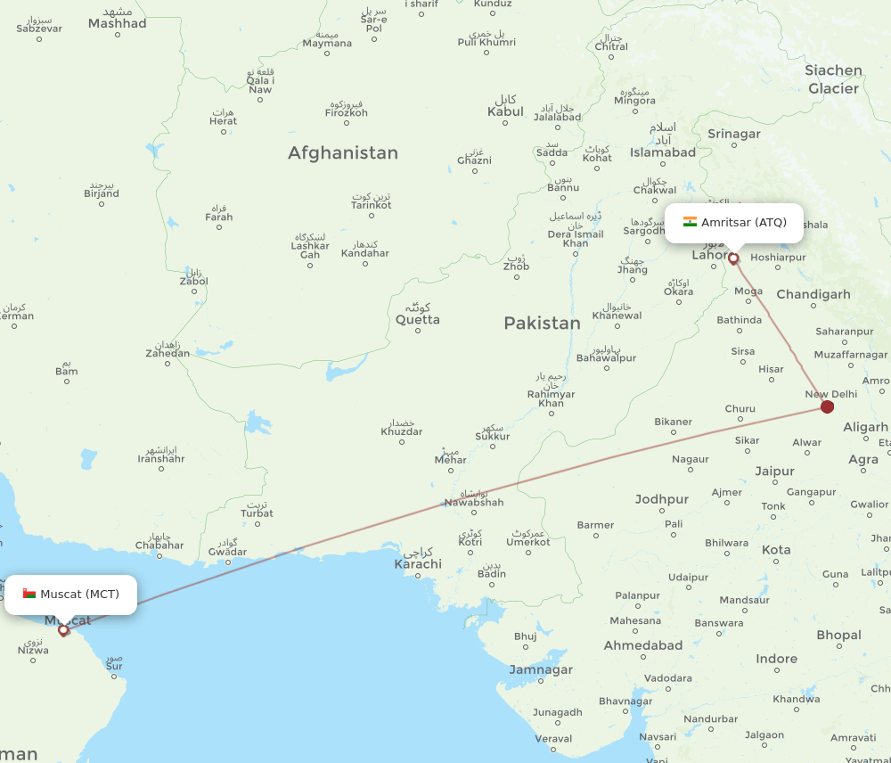 ATQ-MCT flight routes