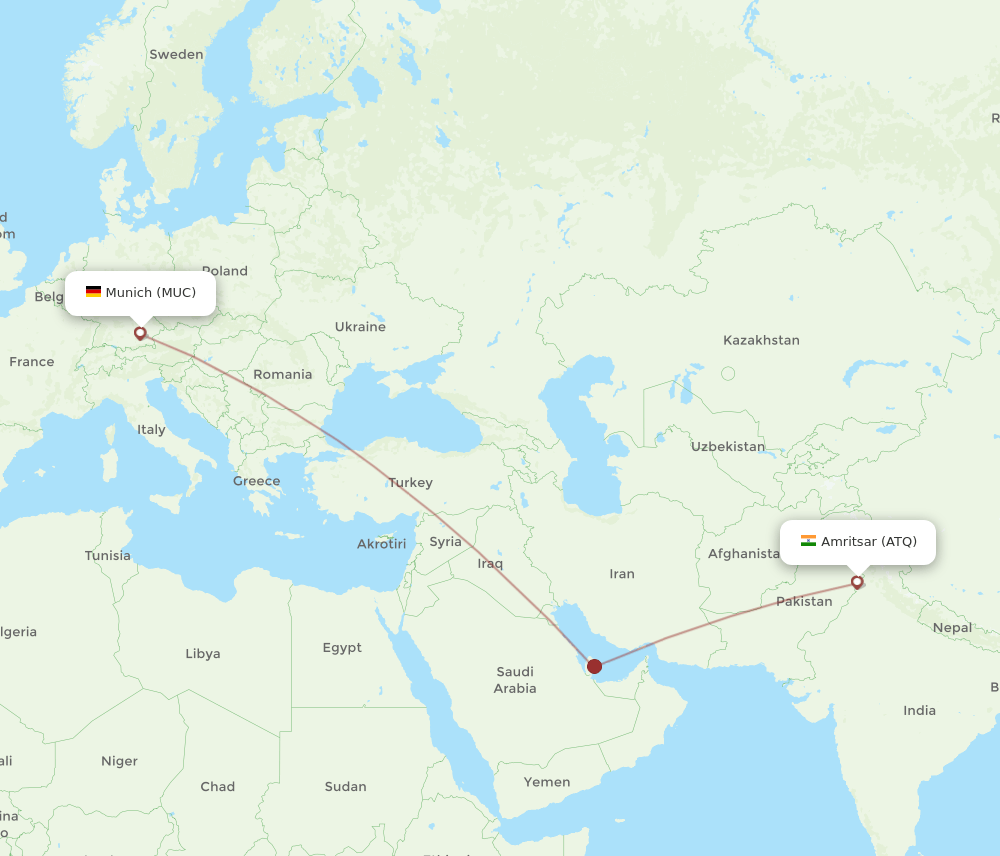 ATQ-MUC flight routes