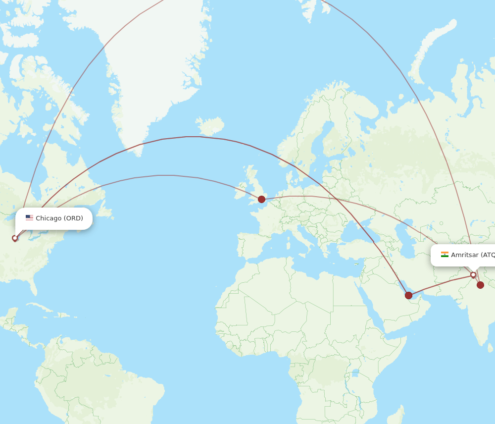 ATQ-ORD flight routes