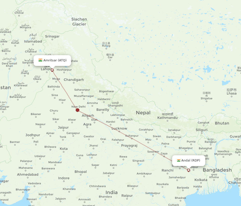 ATQ-RDP flight routes
