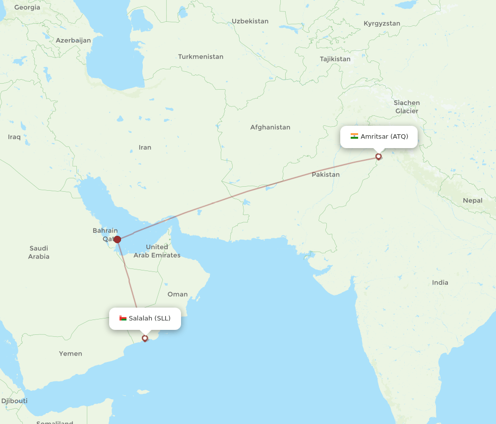 ATQ to SLL flights and routes map