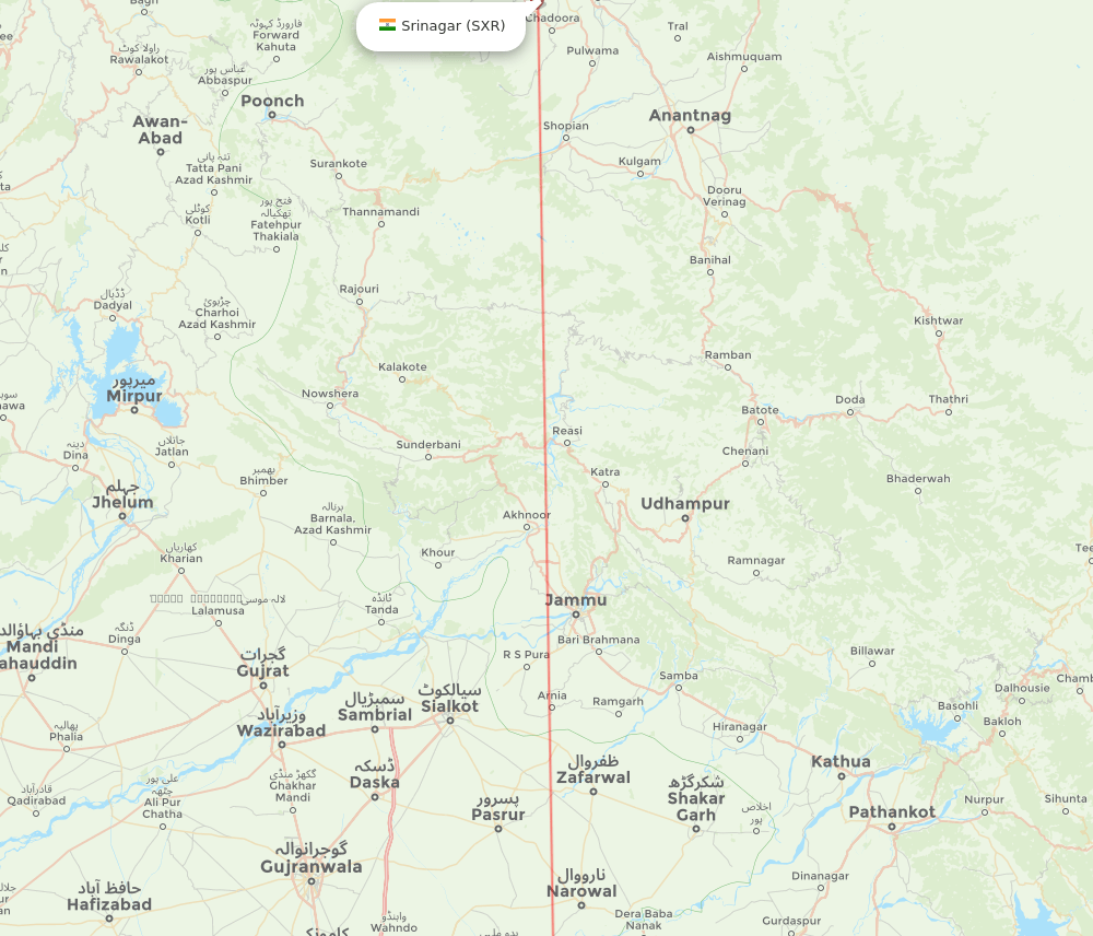 ATQ to SXR flights and routes map