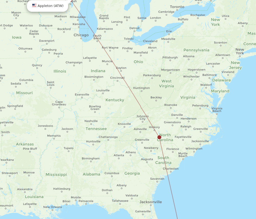 ATW-FPO flight routes