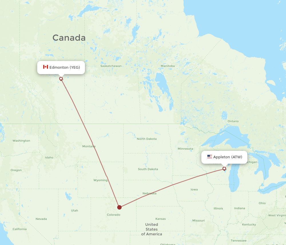 ATW-YEG flight routes