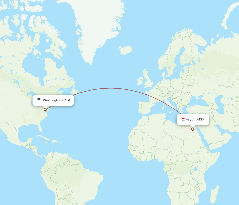 ATZ-IAD flight routes