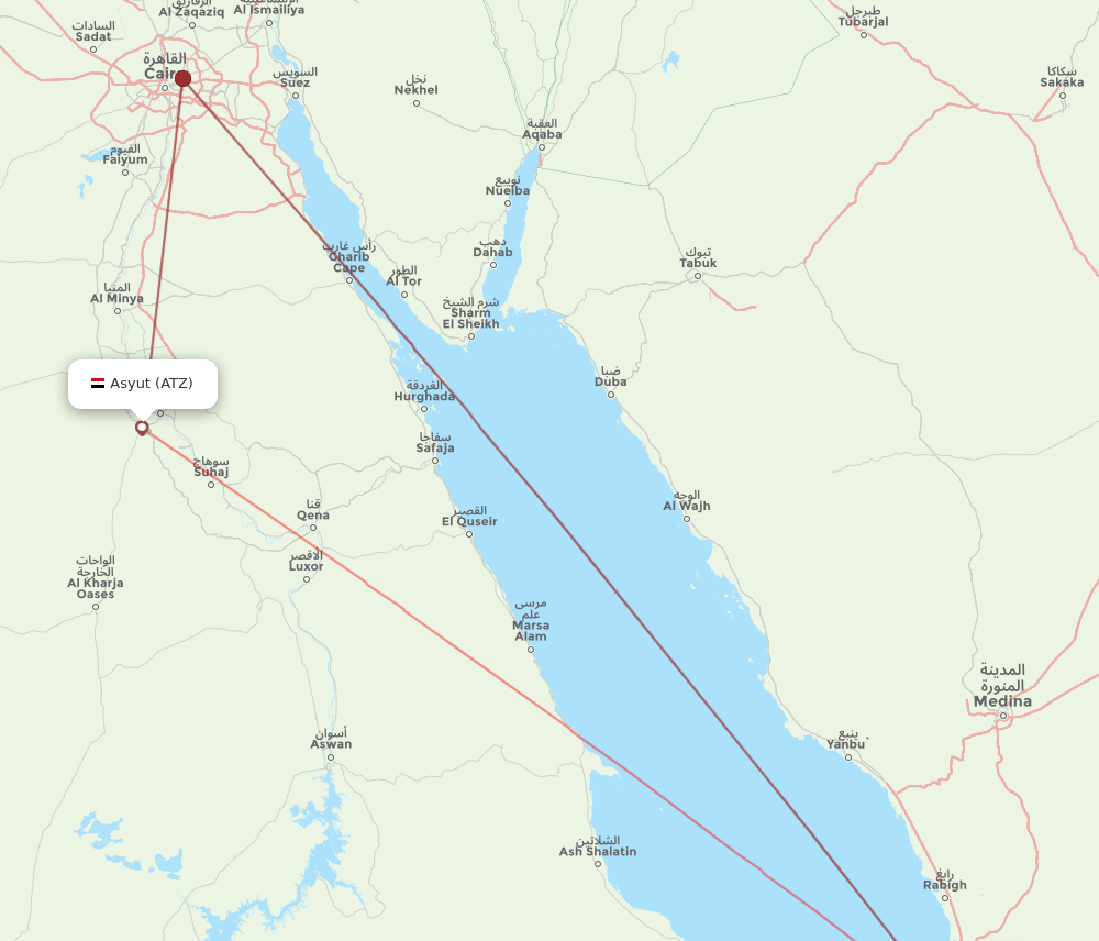 ATZ to JED flights and routes map