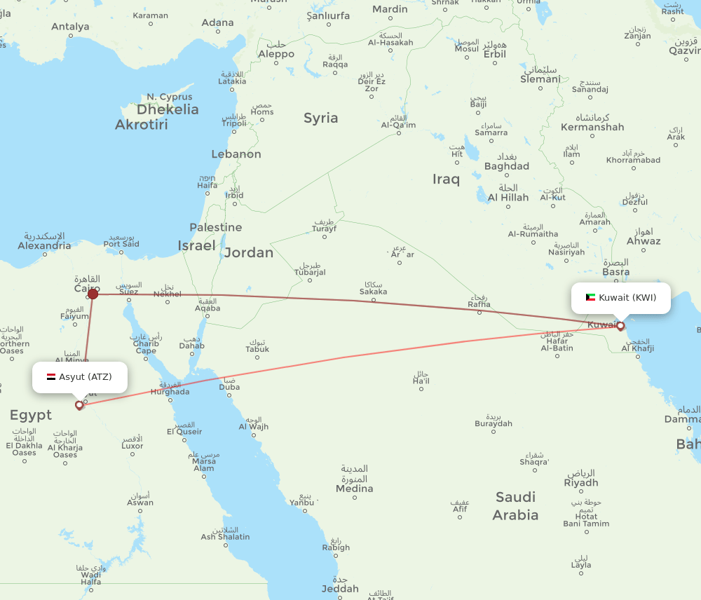 ATZ to KWI flights and routes map