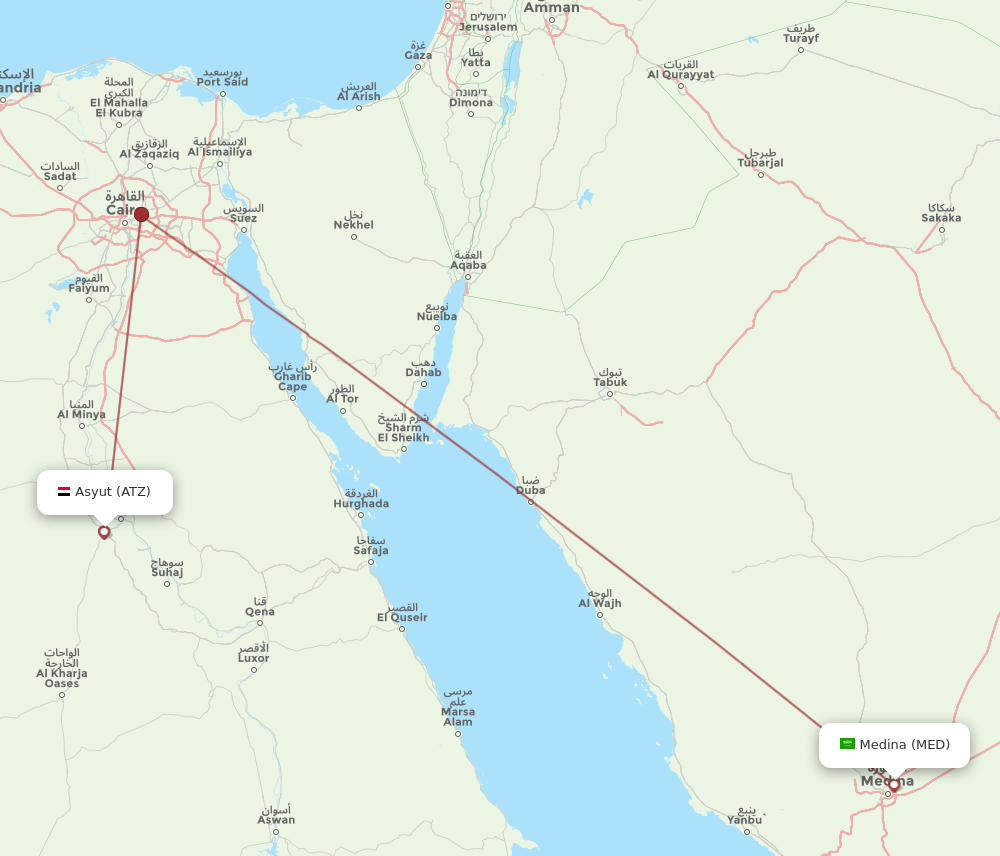 ATZ to MED flights and routes map