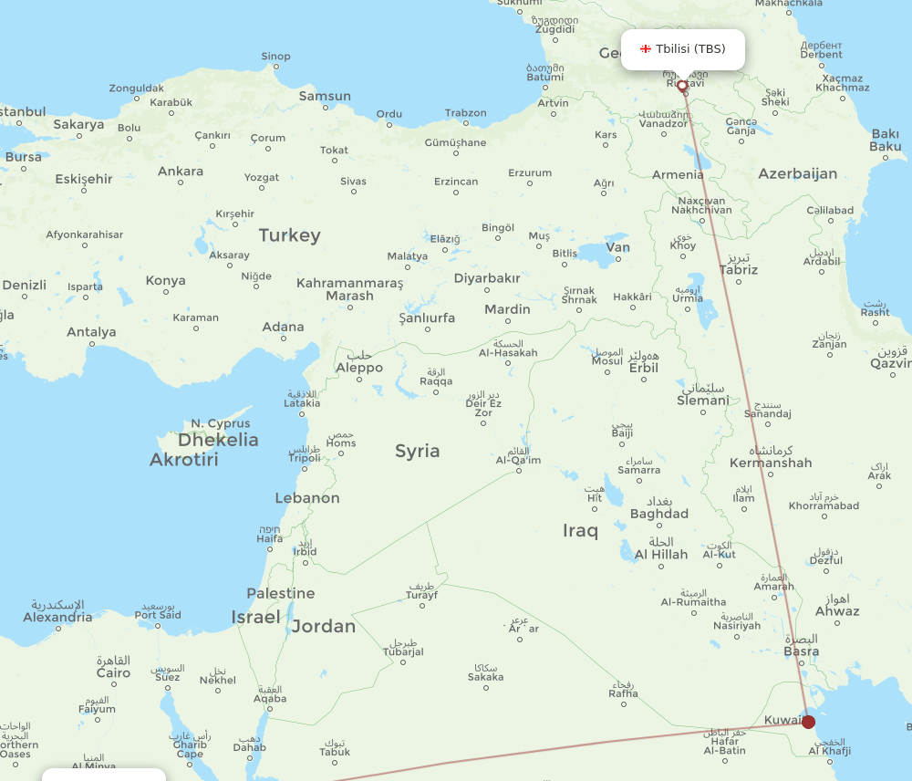 ATZ-TBS flight routes