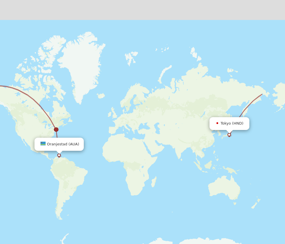 AUA-HND flight routes