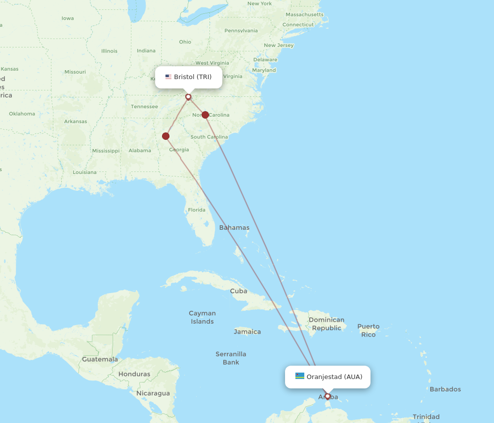 Flights from Aruba to Bristol, VA/Johnson City/Kingsport, AUA to