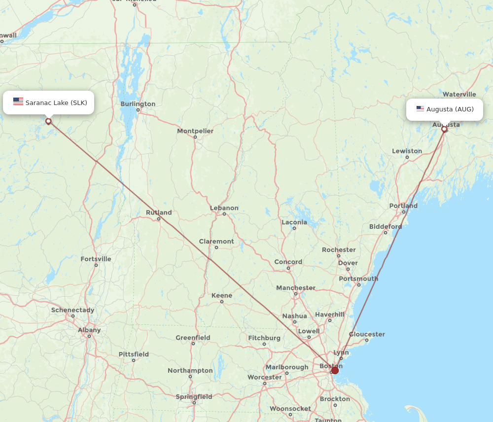 AUG-SLK flight routes