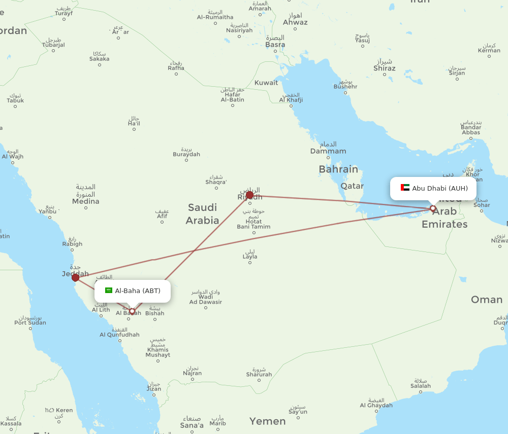 AUH-ABT flight routes