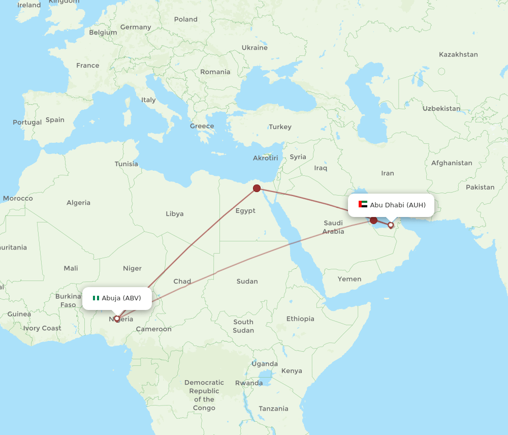 AUH-ABV flight routes