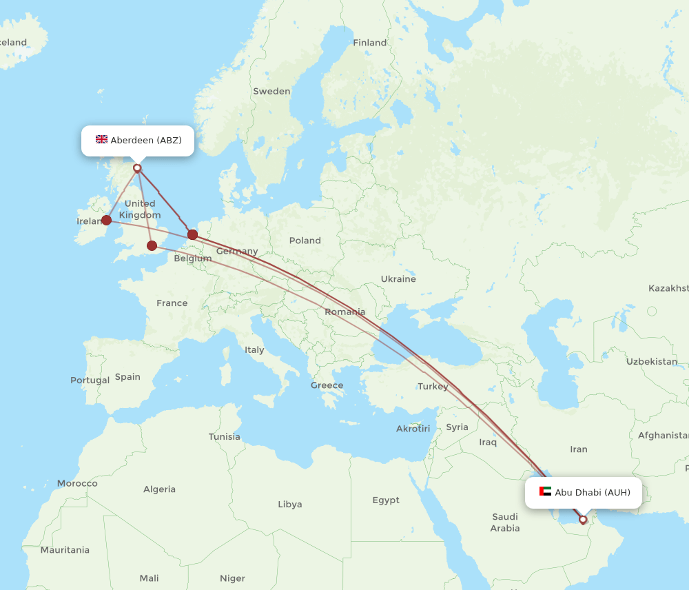 AUH-ABZ flight routes