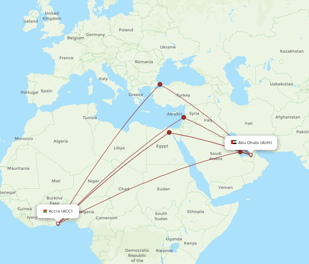 AUH-ACC flight routes