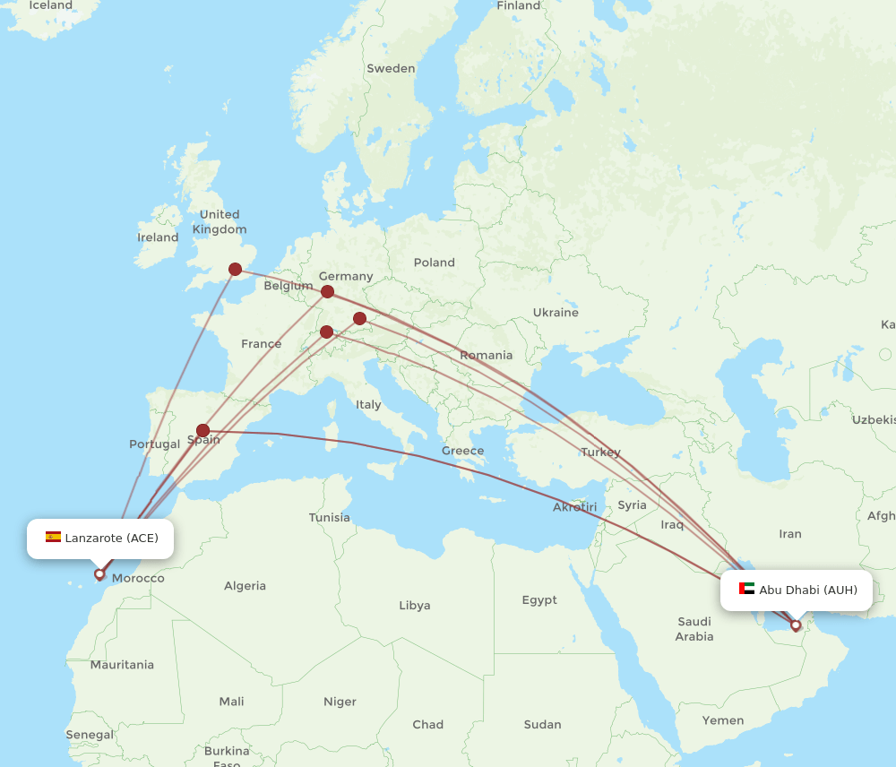 AUH-ACE flight routes