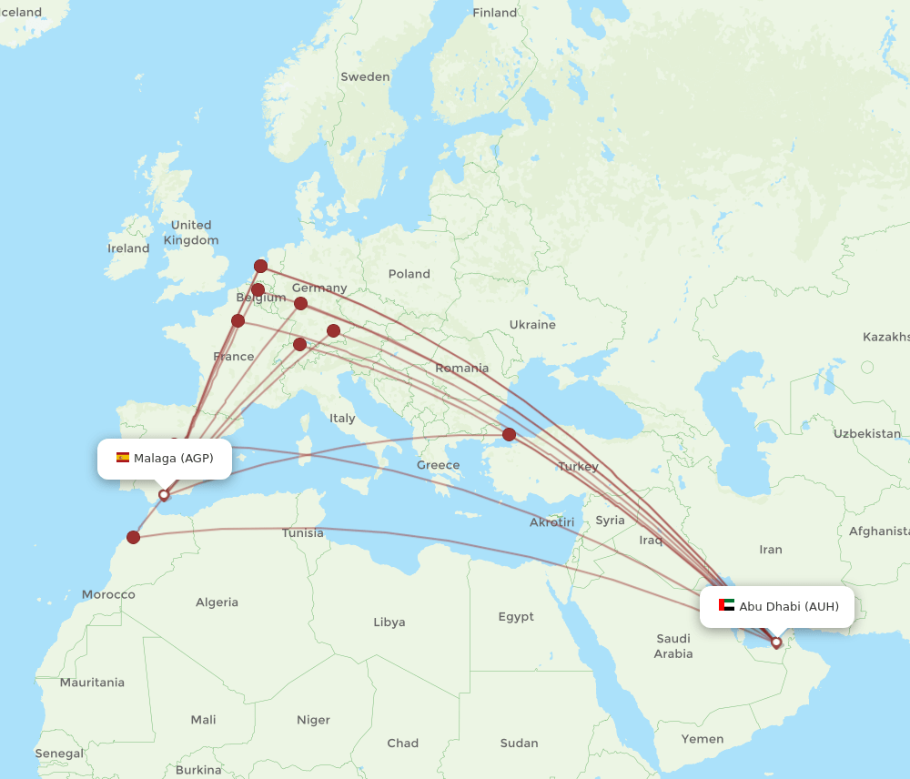 AUH-AGP flight routes