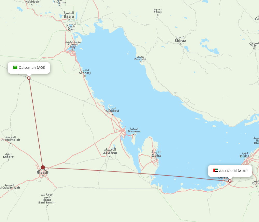 AUH-AQI flight routes