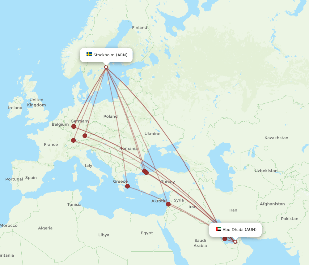 AUH-ARN flight routes