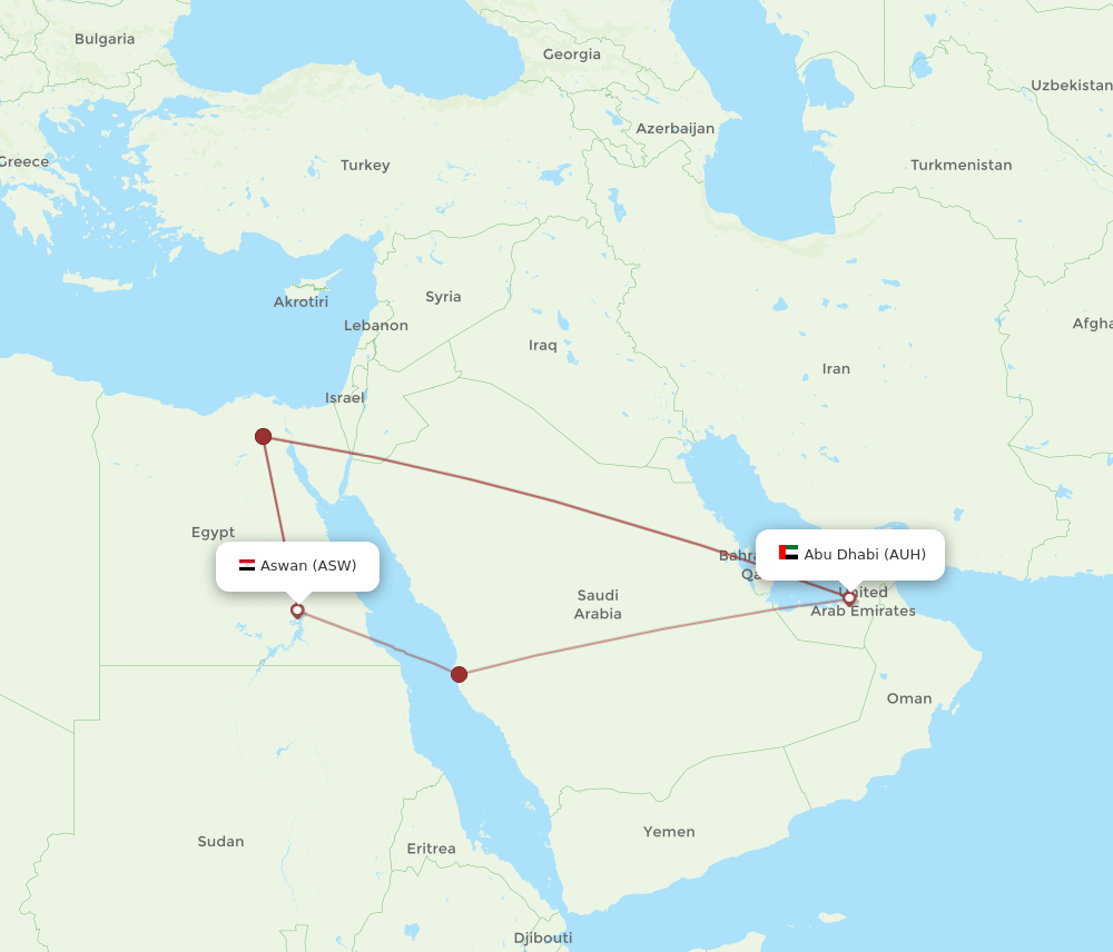 AUH-ASW flight routes