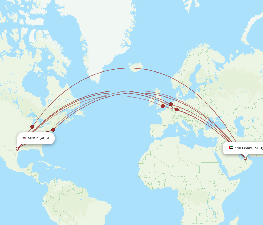 AUH-AUS flight routes