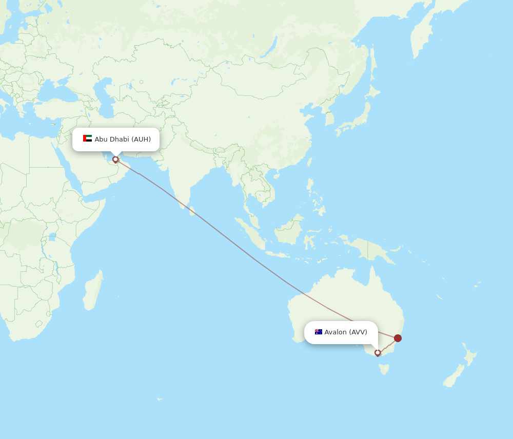 AUH-AVV flight routes