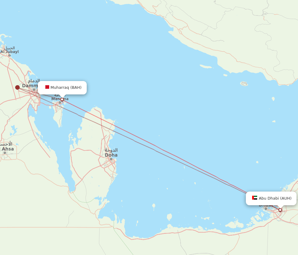 AUH-BAH flight routes