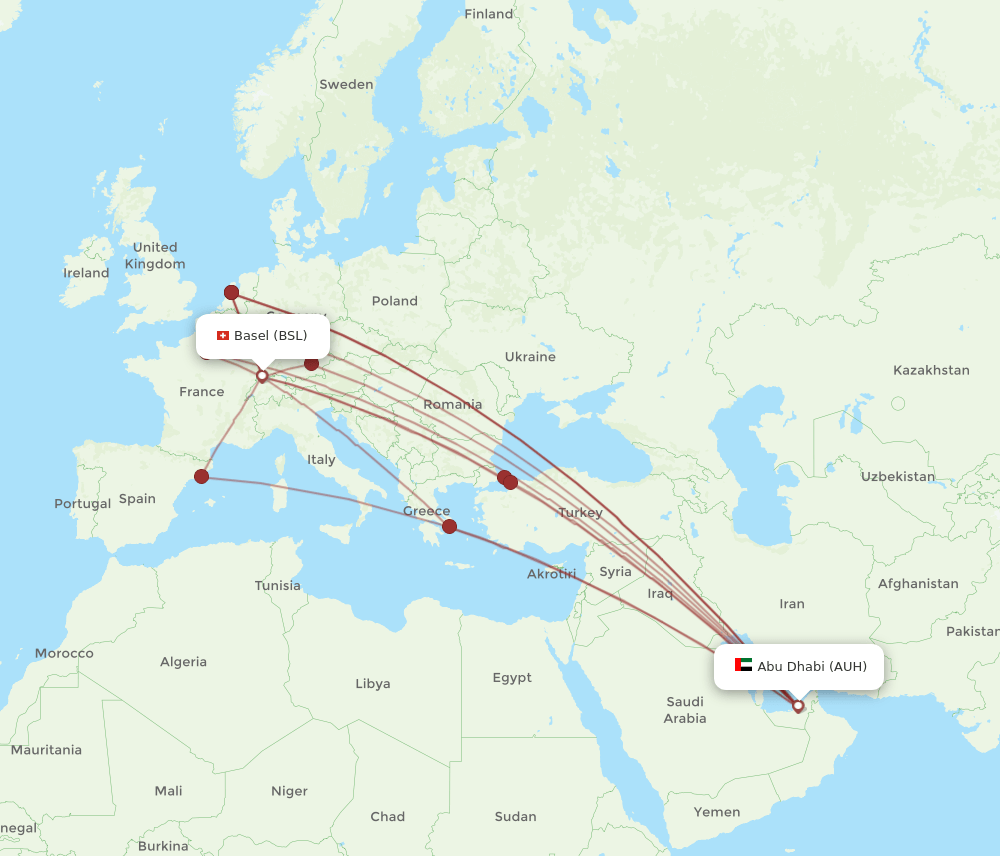 AUH-BSL flight routes
