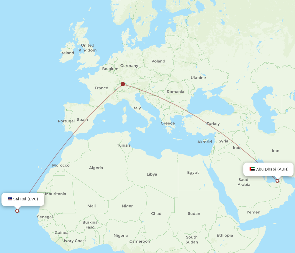AUH-BVC flight routes