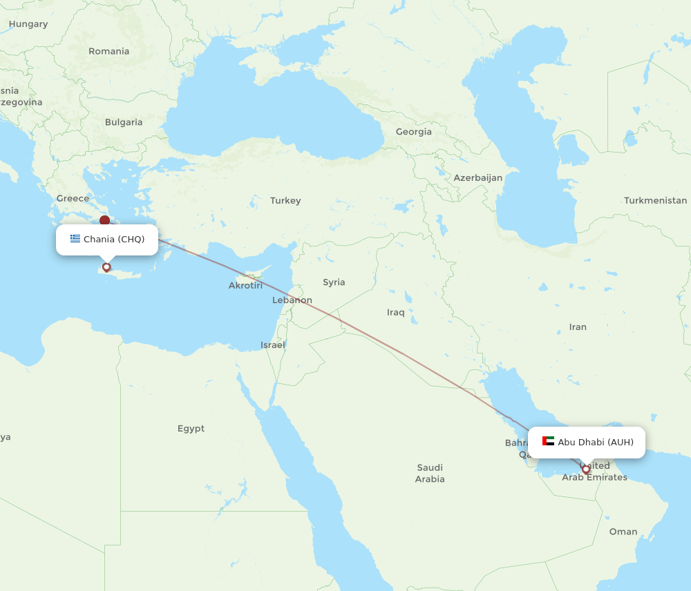 AUH-CHQ flight routes