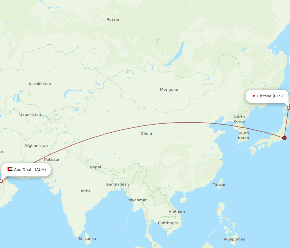 AUH-CTS flight routes