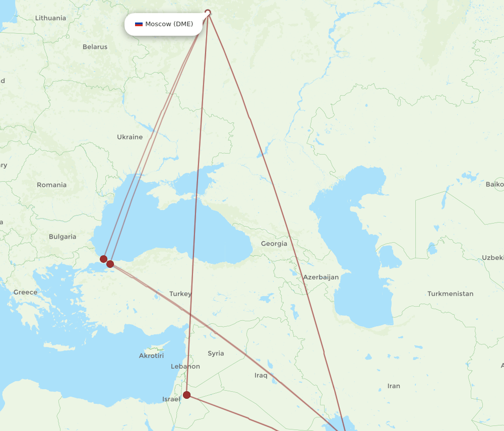 AUH to DME flights and routes map