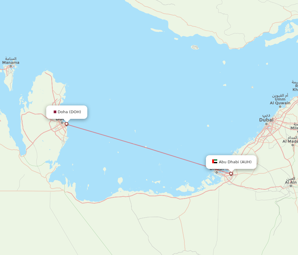 AUH-DOH flight routes