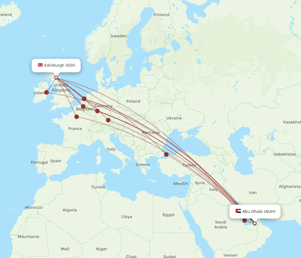 AUH-EDI flight routes