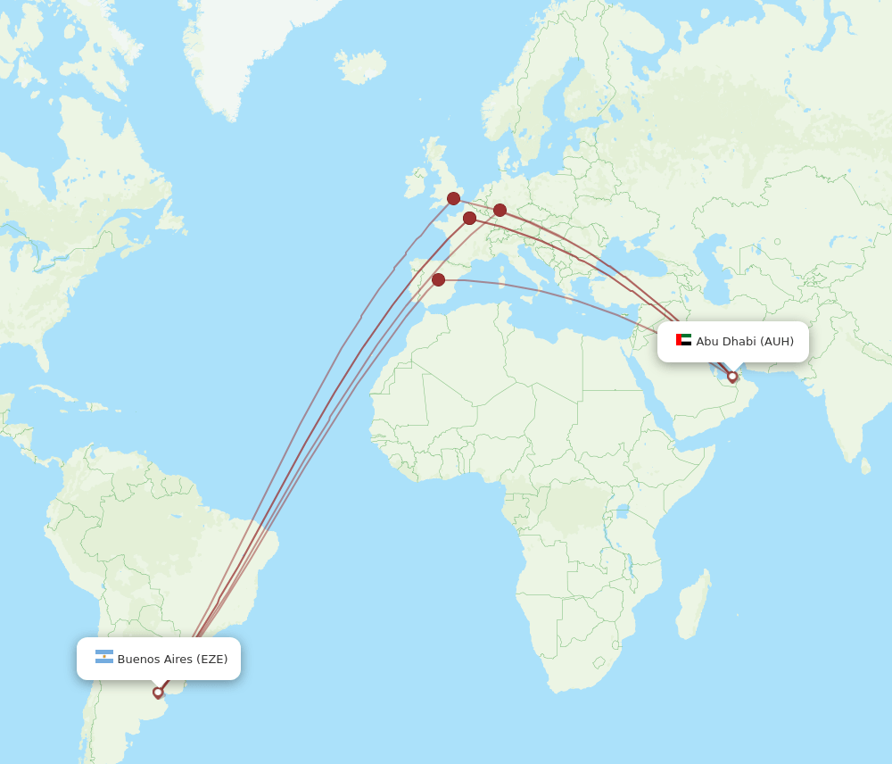 AUH-EZE flight routes