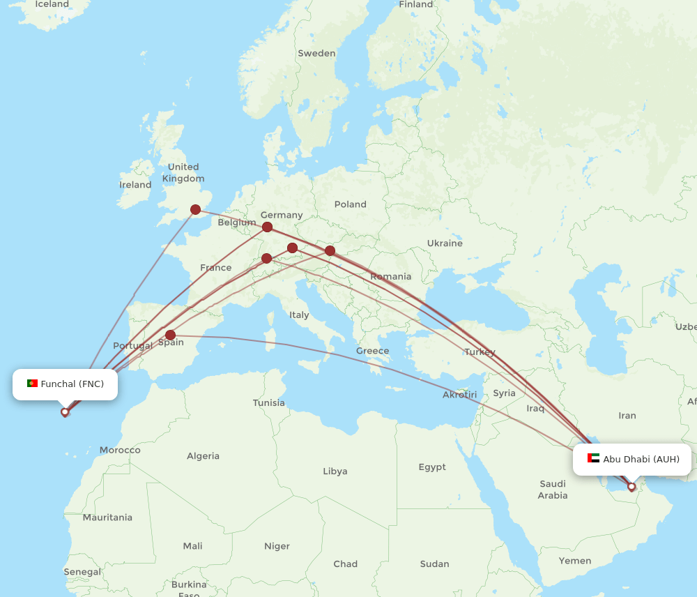 AUH-FNC flight routes