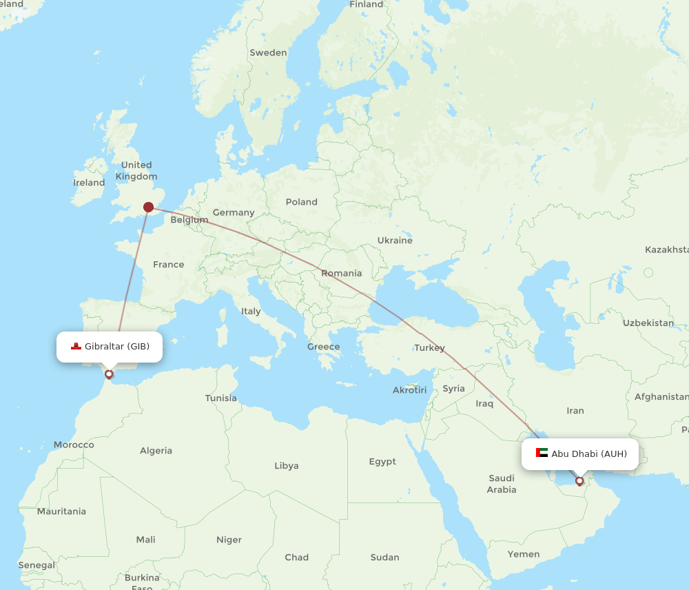 AUH-GIB flight routes