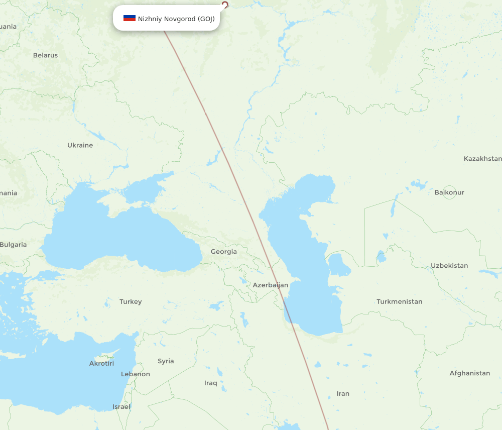 AUH-GOJ flight routes