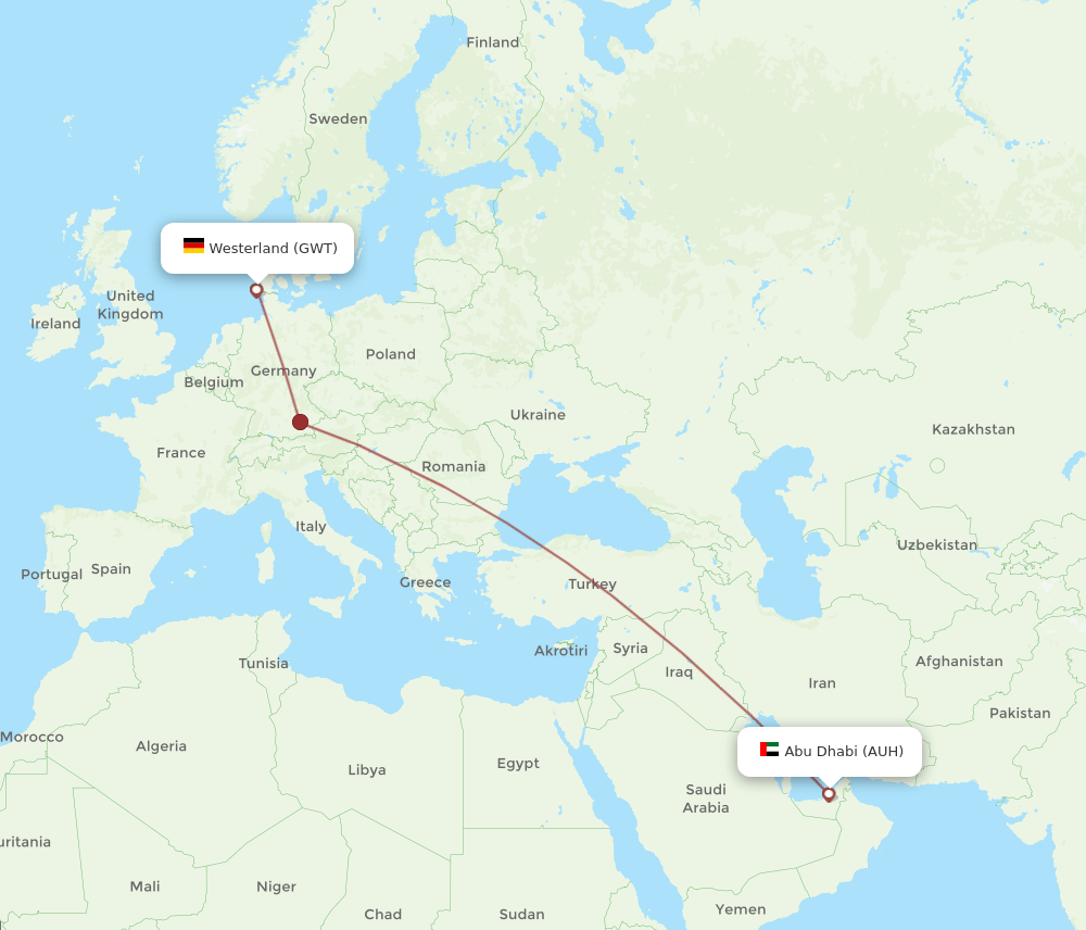AUH-GWT flight routes
